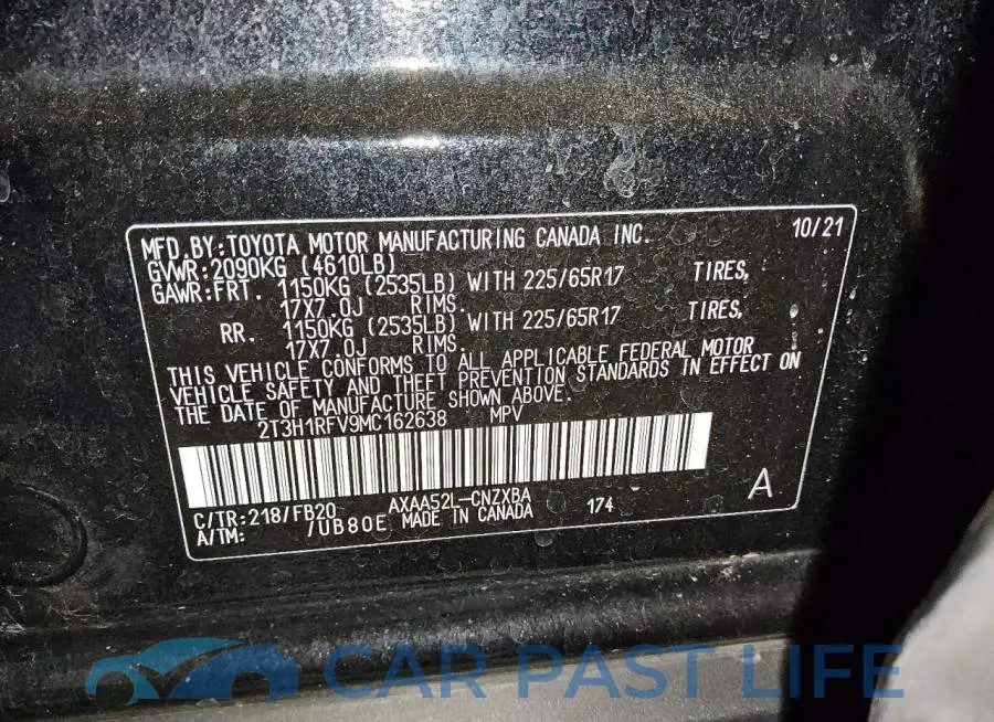 2T3H1RFV9MC162638# 13