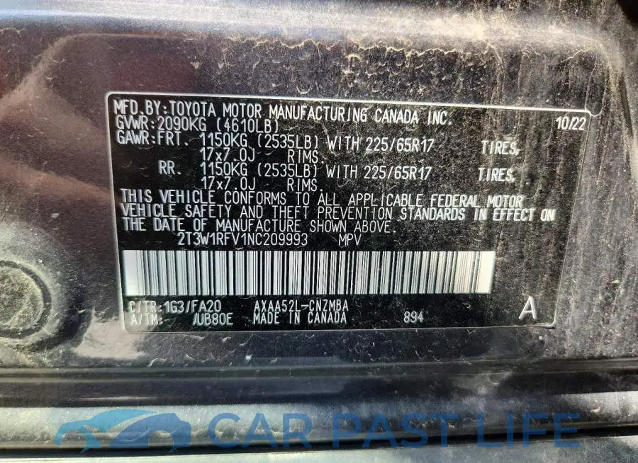 2T3W1RFV1NC209993# 14
