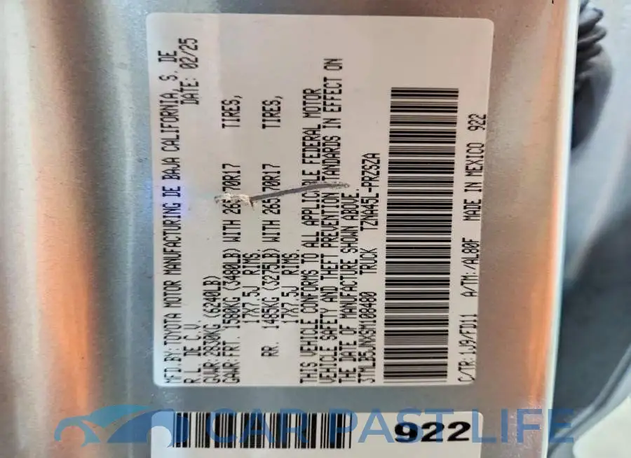 3TMLB5JNXSM108480# 12