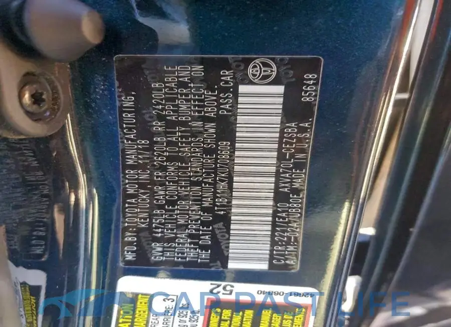 4T1B11HK7KU708609# 13