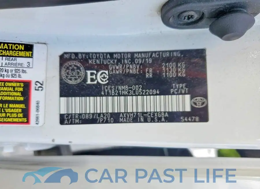 4T1B21HK3LU522094# 12