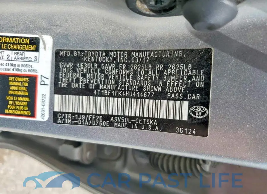 4T1BF1FK4HU414677# 12