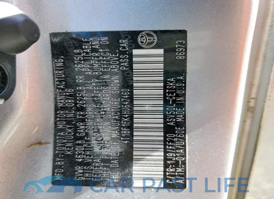 4T1BF1FK4HU647460# 12
