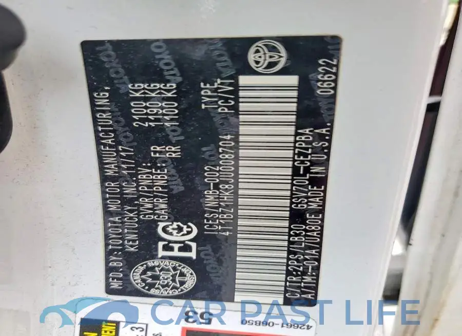 4T1BZ1HK8JU008704# 13