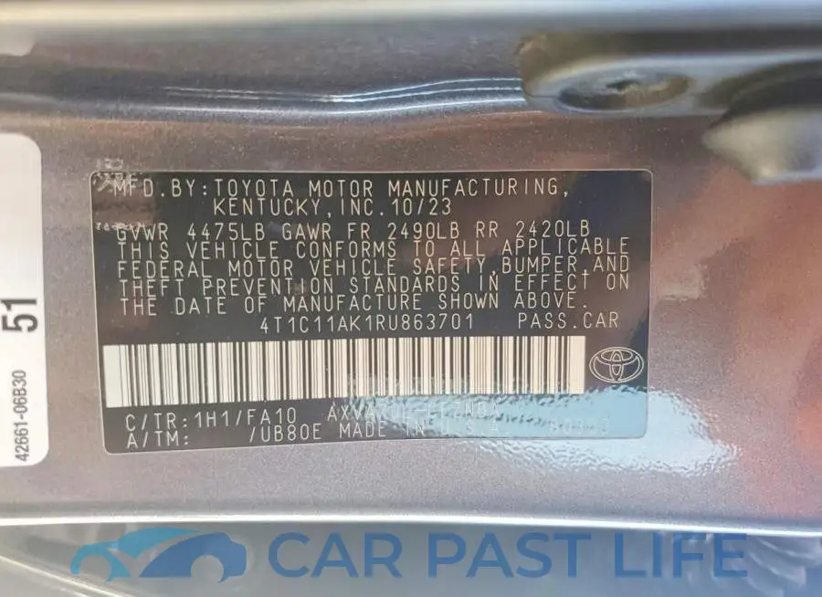 4T1C11AK1RU863701# 13