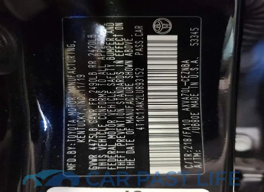 4T1C11AK2LU893152# 13