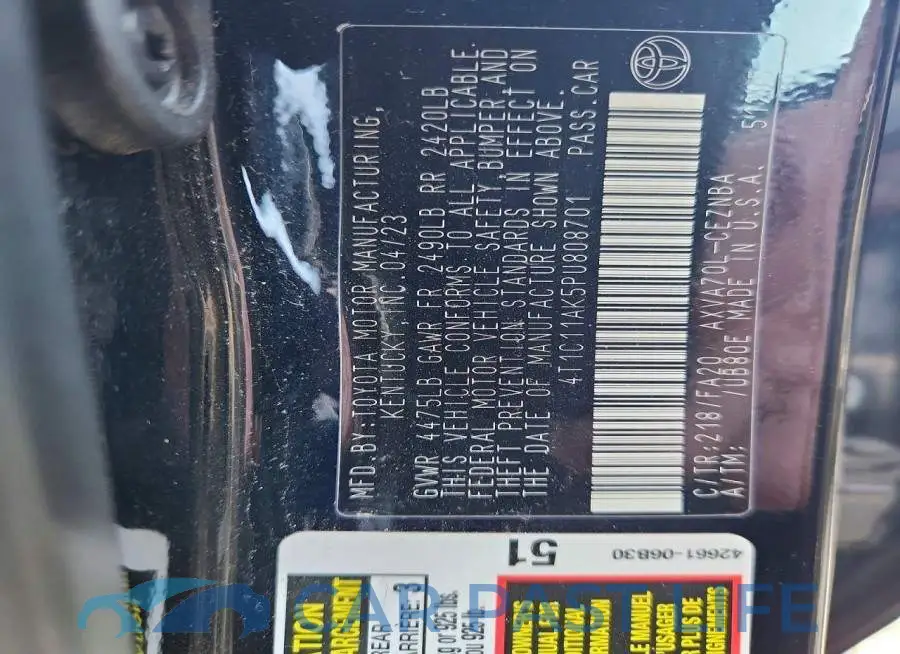 4T1C11AK5PU808701# 12