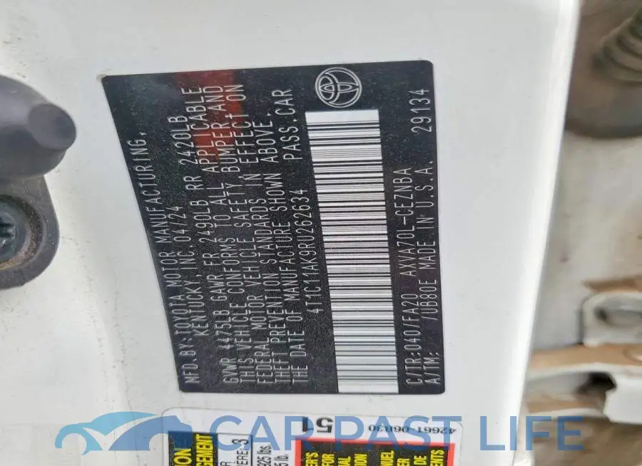 4T1C11AK9RU262634# 12