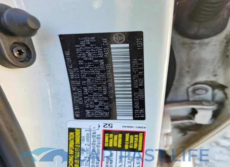 4T1G11AK3LU364195# 12