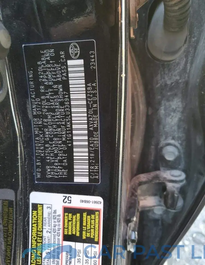 4T1G11AK5LU336947# 12