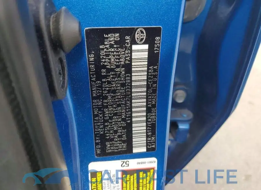 4T1G11AK7LU332883# 12