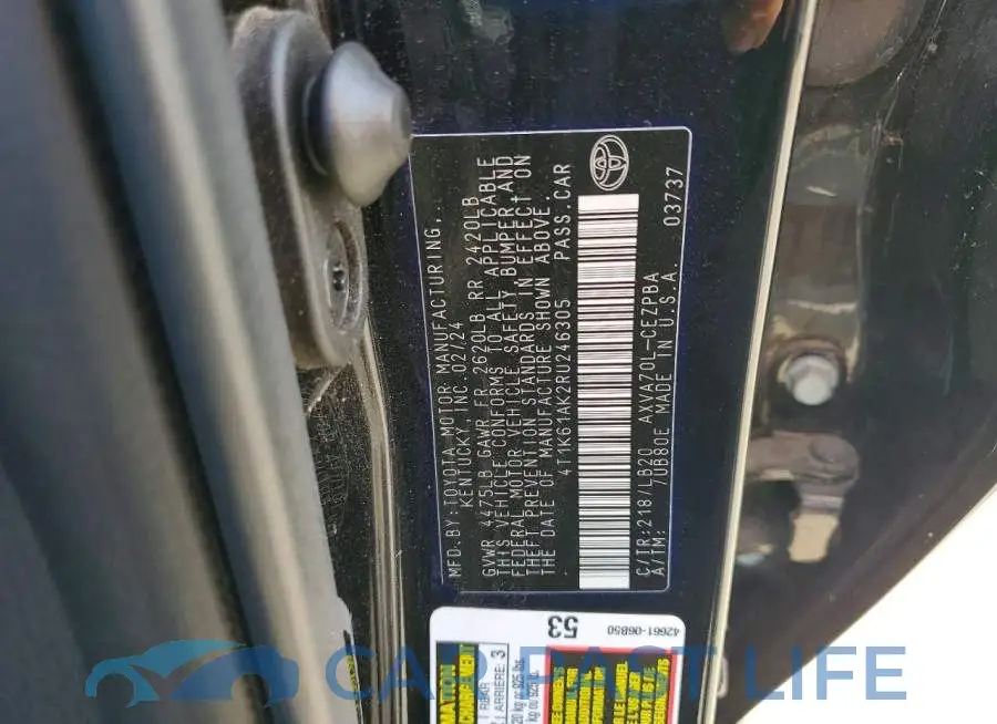 4T1K61AK2RU246305# 12