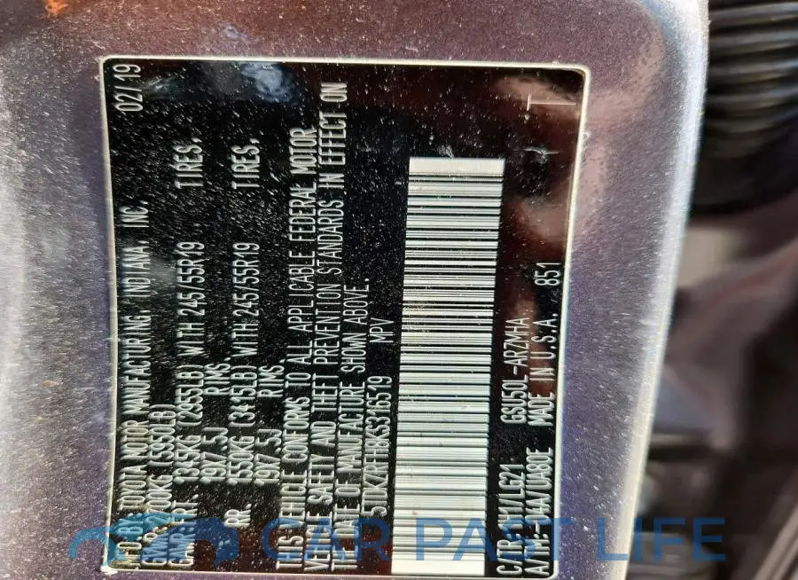 5TDKZRFH8KS316519# 13