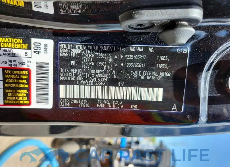 5TDYRKEC8TS296300# 14
