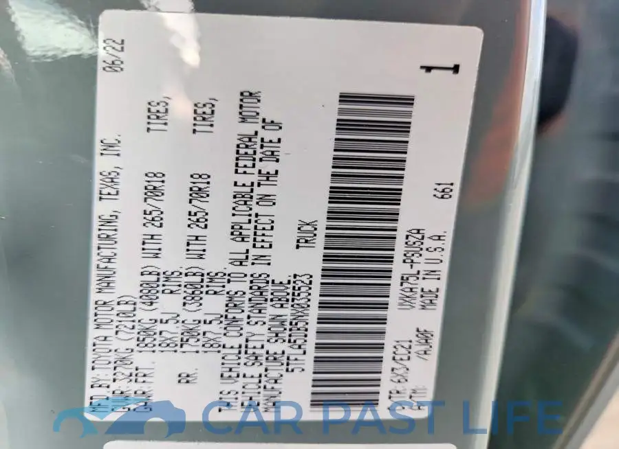 5TFLA5DB5NX035523# 12