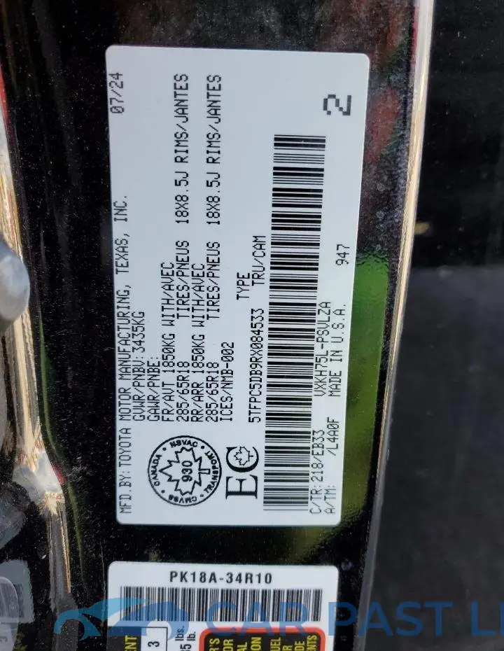 5TFPC5DB9RX084533# 12