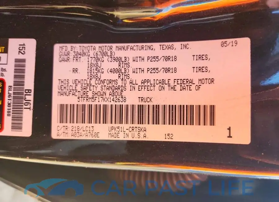 5TFRM5F17KX142638# 12