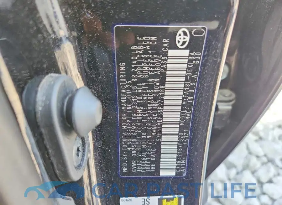5YFB4MDE5SP272188# 12