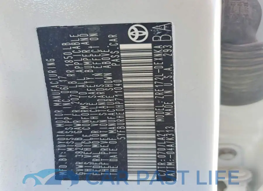 5YFBURHE0HP711040# 12