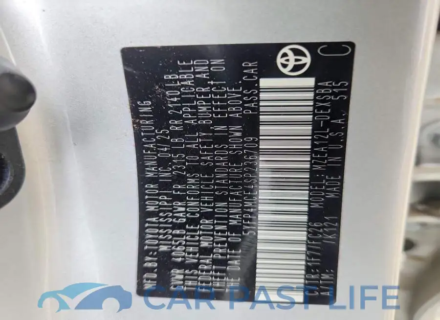 5YFP4MCE4SP236709# 12
