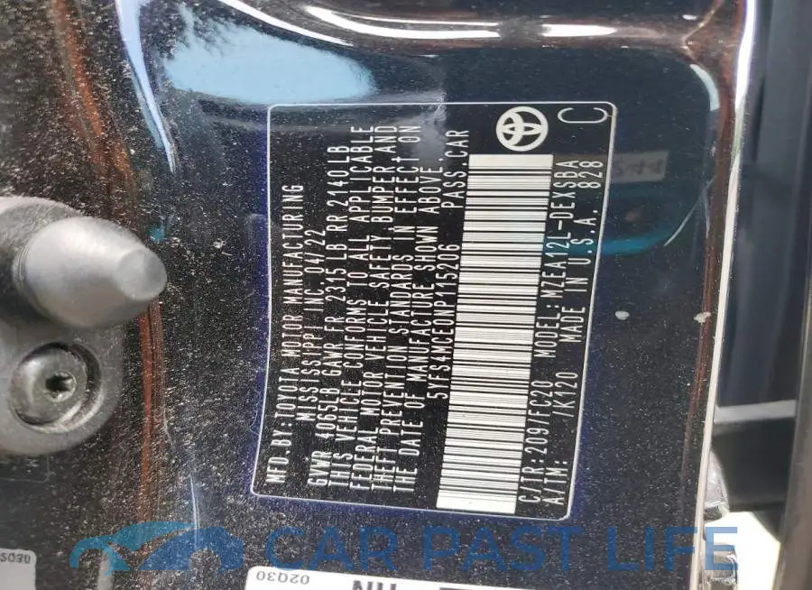 5YFS4MCE0NP115206# 12