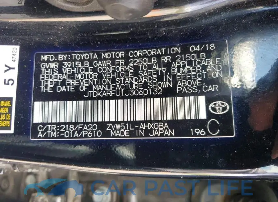 JTDKARFU1J3060132# 12