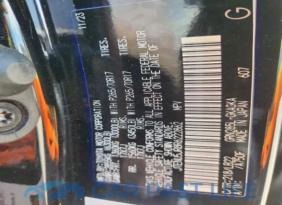 JTENU5JR8R6222862# 12