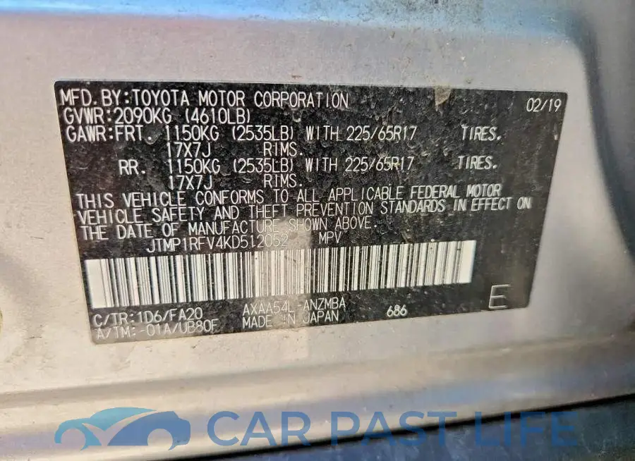 JTMP1RFV4KD512052# 13