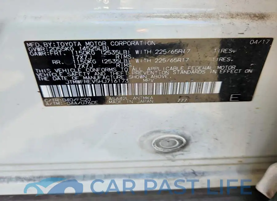 JTMWFREV5HJ716173# 13