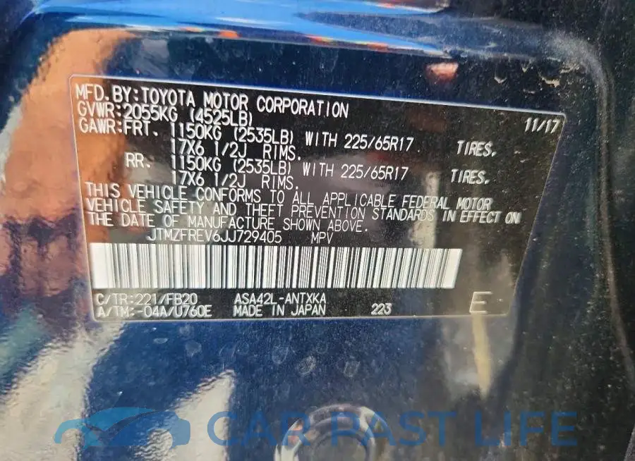 JTMZFREV6JJ729405# 14
