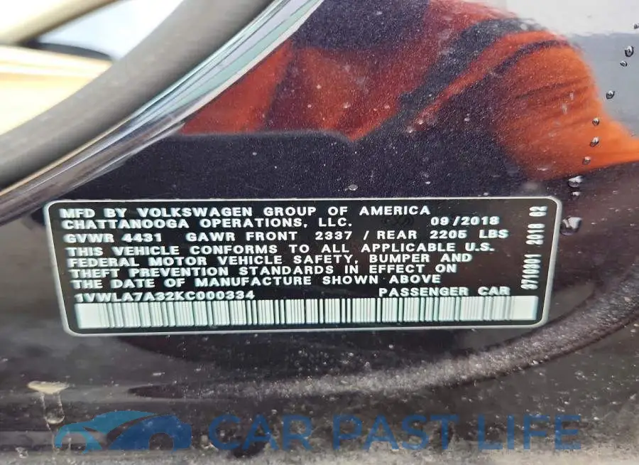 1VWLA7A32KC000334# 12