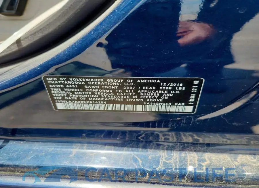 1VWLA7A38KC014254# 13