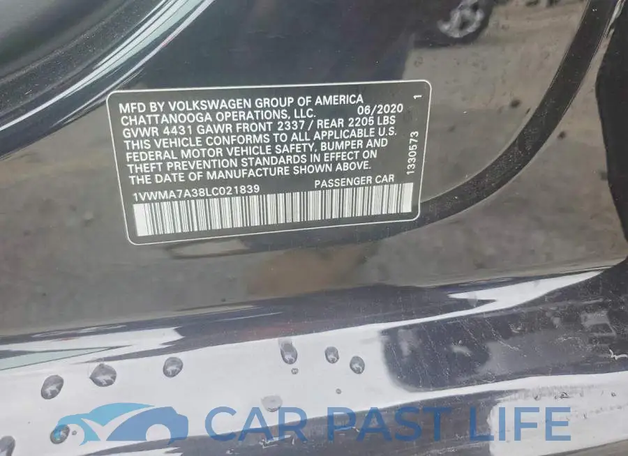 1VWMA7A38LC021839# 12