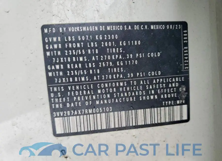 3VV2B7AX7RM005103# 13