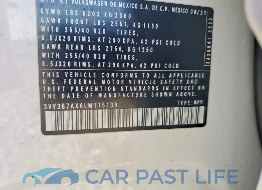 3VV3B7AX6LM175139# 13