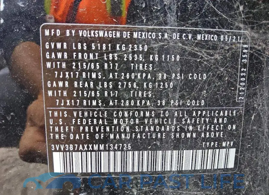 3VV3B7AXXMM134725# 13
