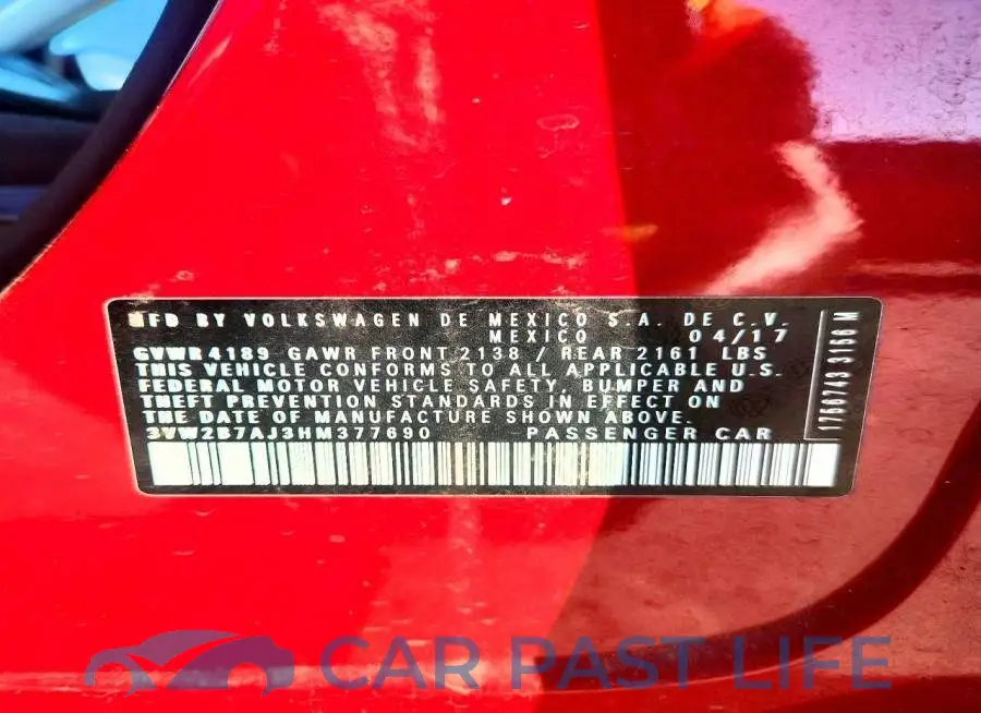 3VW2B7AJ3HM377690# 12