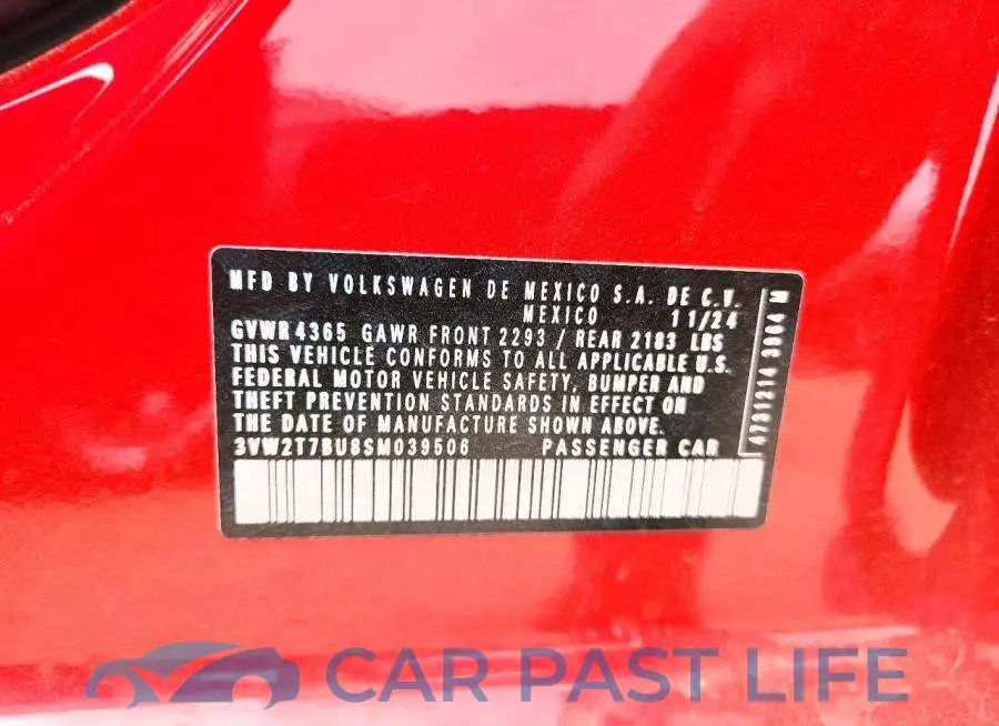 3VW2T7BU8SM039506# 12
