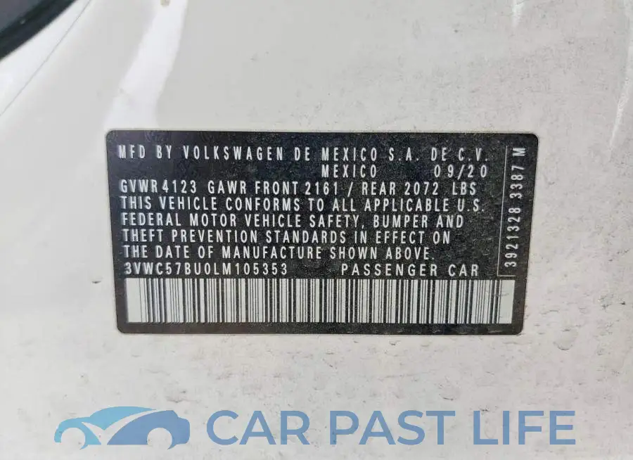 3VWC57BU0LM105353# 12