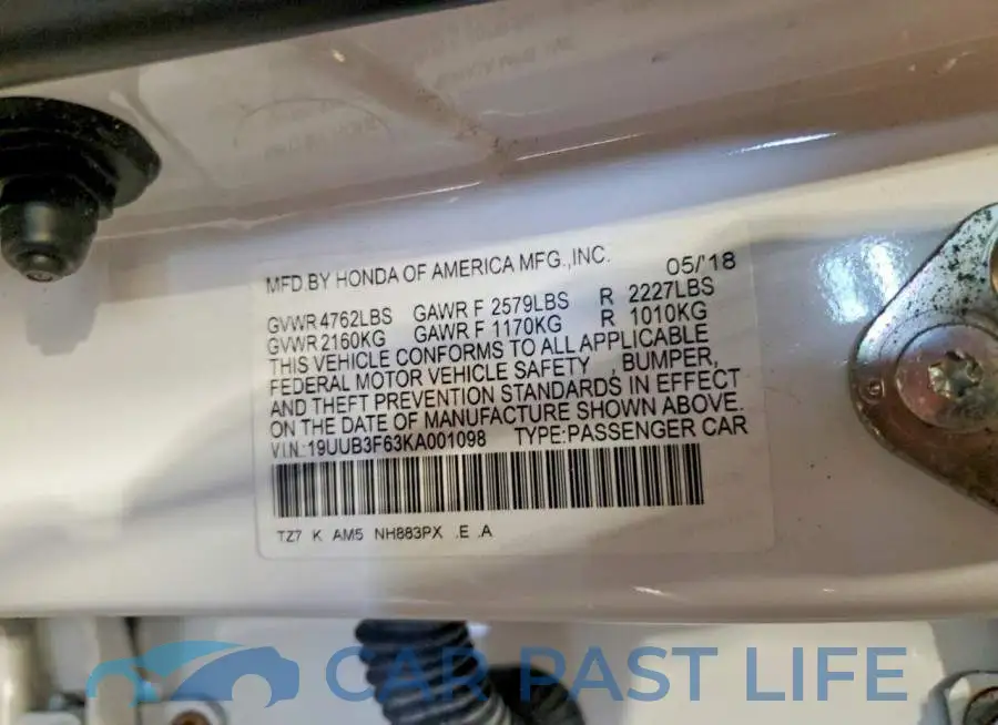 19UUB3F63KA001098# 12