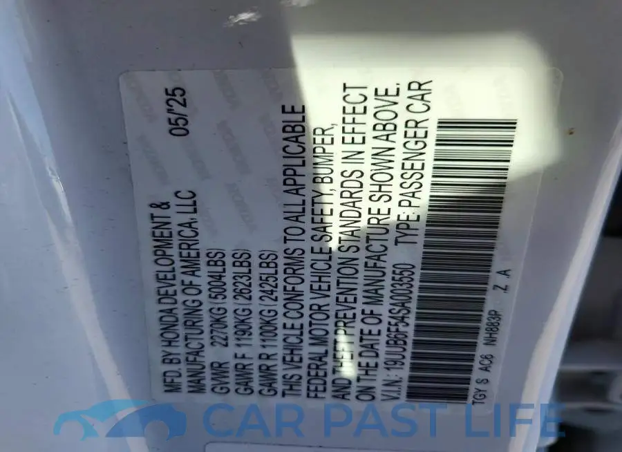 19UUB6F54SA003550# 12