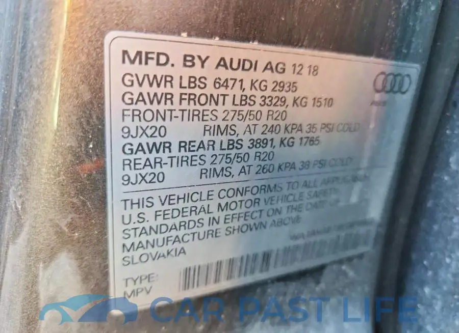 WA1AVAF19KD020023# 12