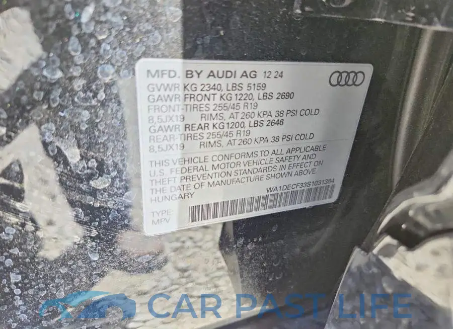 WA1DECF33S1031384# 13