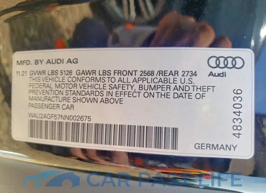 WAU2AGF57NN002675# 13