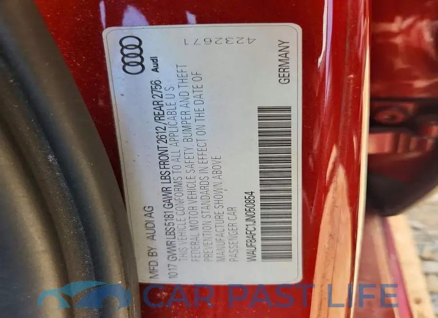 WAUF8AFC1JN050854# 13