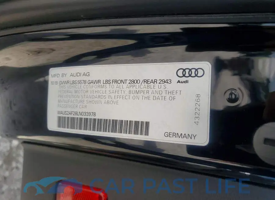 WAUS2AF28LN033978# 12