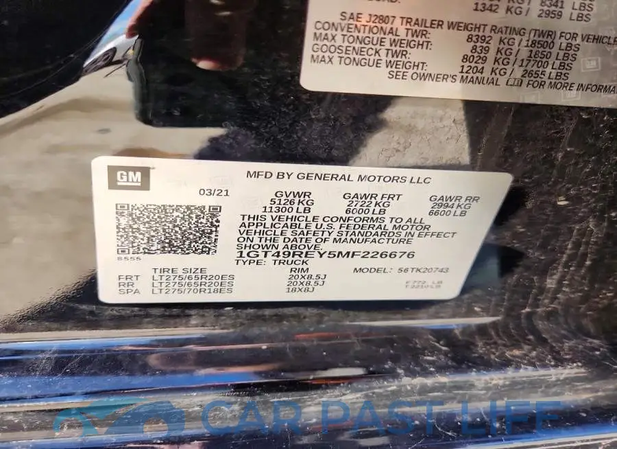 1GT49REY5MF226676# 12