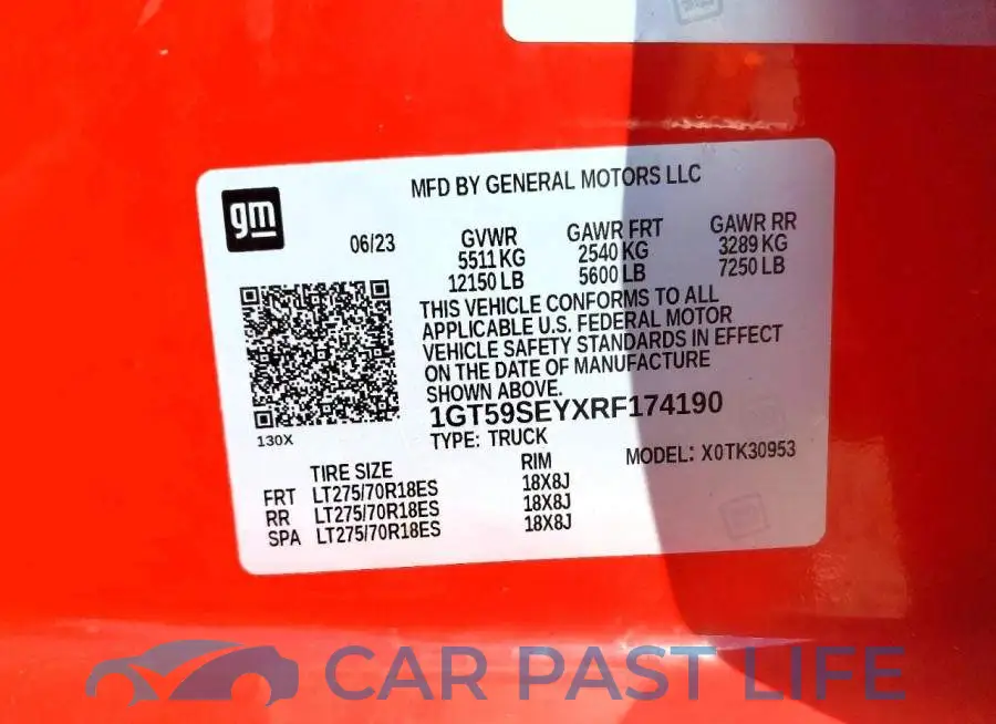 1GT59SEYXRF174190# 12