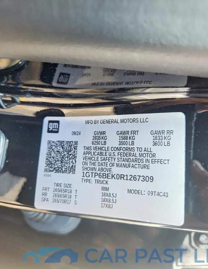 1GTP6BEK0R1267309# 12