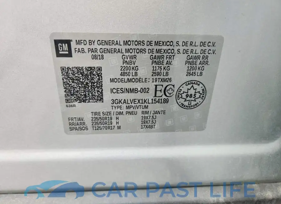 3GKALVEX1KL154189# 13